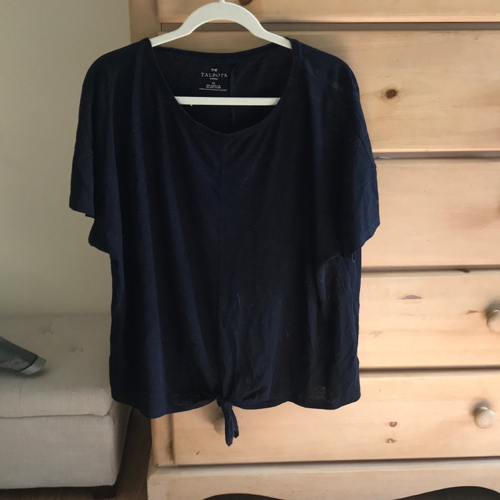 Talbots navy blue blouse